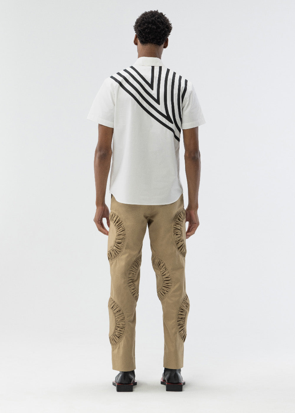 ANICRU Ville Shirt, bias topstitching detailing, back view 
